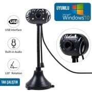 TAKY S-502 WebCam HD 1080P Mikrofonlu /SD Webcam  Kamera Manuel Odaklama Bilgisayar Kamerası