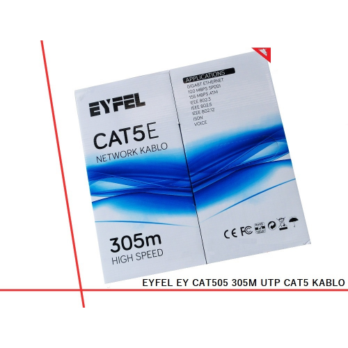 EYFEL EY-CAT505 CAT5 İNTERNET KABLOSU 305M GRİ KABLO UTP İNTERNET KABLOSU