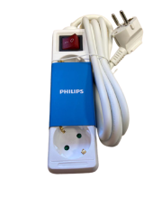PHILIPS SPS1030A PRİZ AKIM KORUMALI 3'LÜ 2 METRE TOPRAKLI PRİZ ANAHTARLI ÇOCUK KİLİTLİ PRİZ