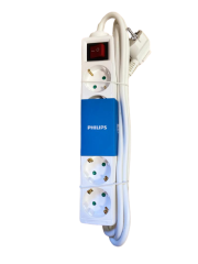Priz Akım Korumalı 5'li 2 Metre Priz Anahtarlı Çocuk Kilitli Priz 3500W 16A Philips SPS1050A