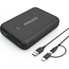 PHILIPS DLP1510AB POWERBANK 10000MAH USB TYPE-C 37WH PD+QC HIZLI ŞARJ TAŞINABİLİR ŞARJ ALETİ SİYAH
