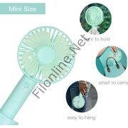 FİLONLİNE SS-2 MİNİ ŞARJLI STANDLI TURKUAZ  EL VANTİLATÖRÜ 3 KADEMELİ MASA ÜSTÜ USB TAŞINABİLİR FAN