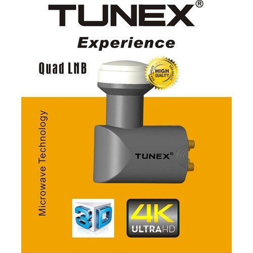 TUNEX EXP-0068QD LNB DÖRTLÜ 0.1 DB ALTIN UÇ ÇIKIŞ BAŞLIKLARI UNIVERSAL LNB 3D 4K ULTRA HD QUAD LNB