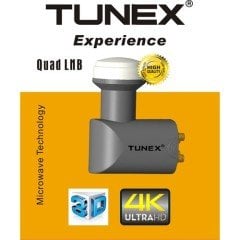 TUNEX EXP-0068QD LNB DÖRTLÜ 0.1 DB ALTIN UÇ ÇIKIŞ BAŞLIKLARI UNIVERSAL LNB 3D 4K ULTRA HD QUAD LNB