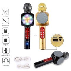 Wster Ws-1816 Karaoke Mikrofon Bluetooth Hoparlör Led Işıklı Wireless Microphone Hifi Speaker