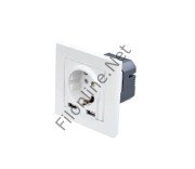 CATA CT-3004  ÇİTA SIVA ALTI TOPRAKLI PRİZ 2 USB  HIZLI ŞARJ ÇOCUK KORUMALI PRİZ