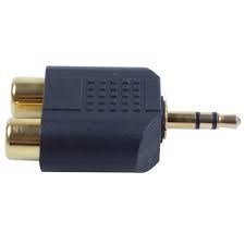 2 RCA ''3.5mm Jack Adaptörü Y Splitter Stereo Erkek 2x Dişi Gold Çevirici