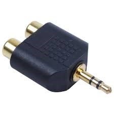 2 RCA ''3.5mm Jack Adaptörü Y Splitter Stereo Erkek 2x Dişi Gold Çevirici