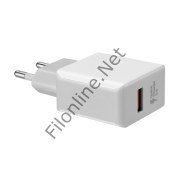 HYTECH HY-XE30 MICRO USB KABLOLU QUICK CHARGE QC3.0 2.4A BEYAZ / GRİ HIZLI EV ŞARJ ADAPTÖRÜ