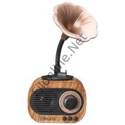 MİKADO MN-S19 AHŞAP USB + AUX + TF KART + BLUETOOTH KLASİK RETRO GRAMOFON MÜZİK KUTUSU