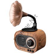 MİKADO MN-S19 AHŞAP USB + AUX + TF KART + BLUETOOTH KLASİK RETRO GRAMOFON MÜZİK KUTUSU