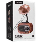 MİKADO MN-S19 AHŞAP USB + AUX + TF KART + BLUETOOTH KLASİK RETRO GRAMOFON MÜZİK KUTUSU