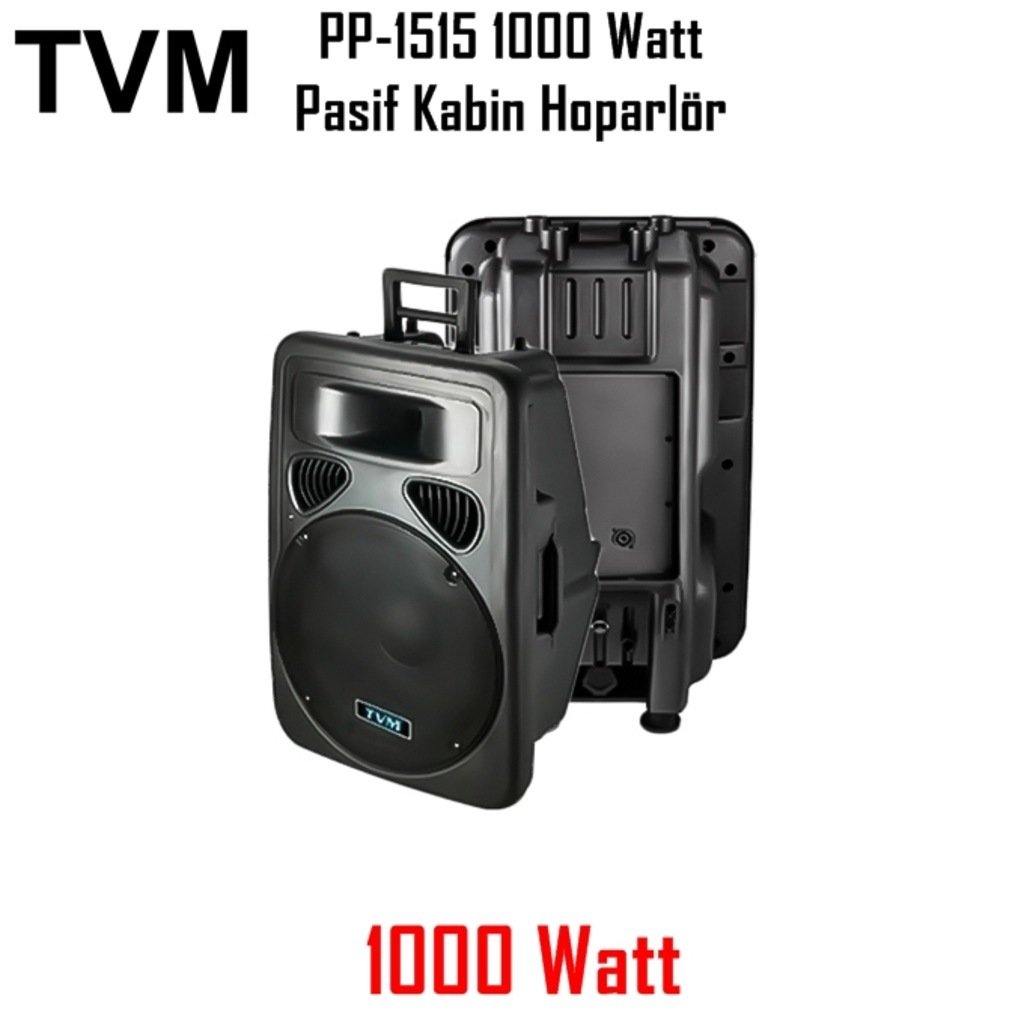 KABİN HOPARLÖR 15'' 1000W 2 YOLLU 8 OHM 98 DB SİYAH PLASTİK KASA PASİF KABİN HOPARLÖR TVM PP-1515