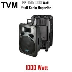 KABİN HOPARLÖR 15'' 1000W 2 YOLLU 8 OHM 98 DB SİYAH PLASTİK KASA PASİF KABİN HOPARLÖR TVM PP-1515
