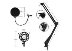 Snopy SN-03P Mikrofon Youtuber 680Ohm 100hz-1800hz  Profesyonel Stand ve Filtreli Masaüstü Mikrofon