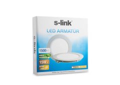 S-LINK SL-SMD15B LED PANEL 240V 50HZ 15W 7 BEYAZ 190-170MM YUVARLAK LED PANEL