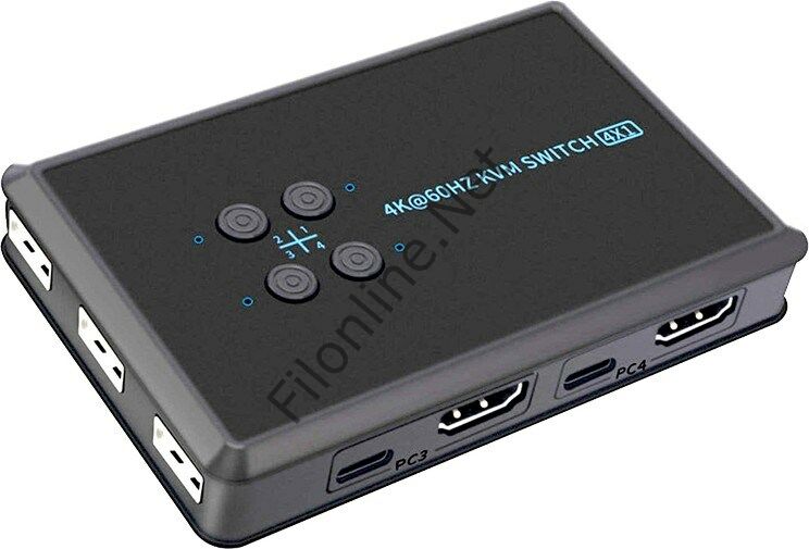 Powermaster PM-12016 4K HDMI Kvm Switch 4x1