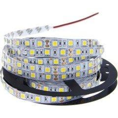3528 Şerit Led 12V 10mm 6A 72W IP20 Korumalı Tek Çipli İç Mekan Silikonsuz Mavi 5 Metre Şerit Led