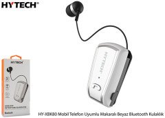 HYTECH HY-XBK80 KULAKLIK KULAK İÇİ DC 5V  MOBİL TELEFON UYUMLU MAKARALI BEYAZ BLUETOOTH KULAKLIK