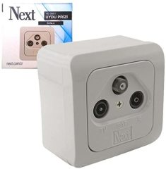 UYDU PRİZİ SONLU SIVA ÜSTÜ UYDU PRİZİ DUVAR SOKETİ  NEXT YE-3001