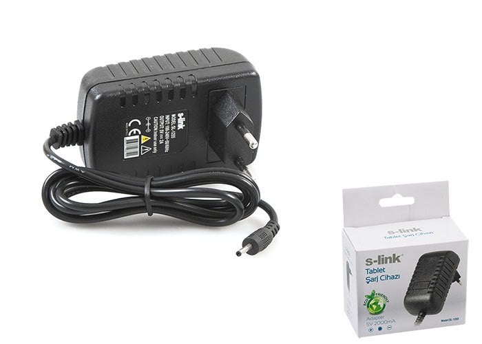 S-LINK SL-1255 ADAPTÖR 5V 2A AC 100V-240V, 50-60HZ  TABLET PC LÜKS FİLTRELİ ADAPTÖRÜ