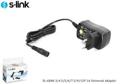 S-LINK SL-AD86 ADAPTÖR 3/4.5/5/6/7.5/9/12V 1A AC 100-240V NOTEBOOK UNIVERSAL ADAPTÖR