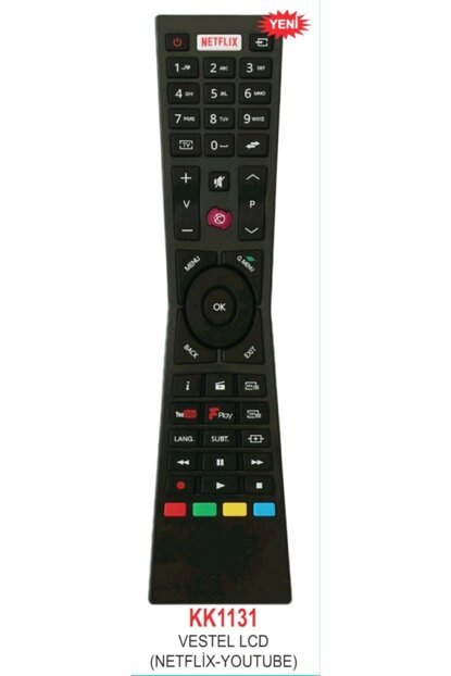 LCD TELEVİZYON KUMANDASI VESTEL NETFLIX VE YOUTUBE TUŞLU LCD UZAKTAN TELEVİZYON KUMANDASI KK1131