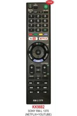 LCD TELEVİZYON  KUMANDASI SONY RM-L 1370 NETFLİX-YOUTUBE TUŞLU UZAKTAN LCD TV KUMANDASI KK9882