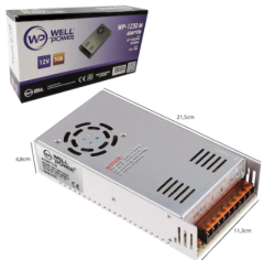 ADAPTÖR METAL KASA  12V 30A AC 100-240V 50-60HZ METAL KASA FANLI ADAPTÖR WELLPOWER WP-1230M