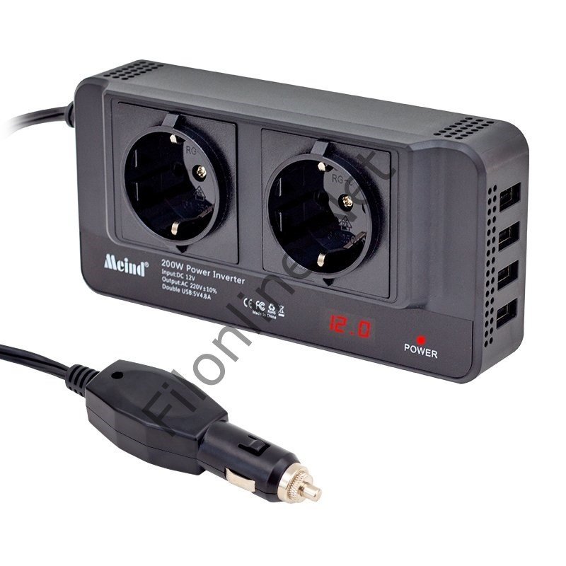 Powermaster 19827 200 Watt DC12V-AC220V Çakmaktan Power İnverter