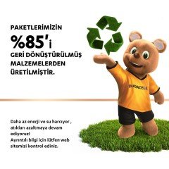 DURACELL 2'Lİ D BÜYÜK BOY 1.5V TEK KULLANIMLIK PİL LR20