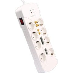 PRİZ 8'Lİ 2 METRE  4200 JOULE RJ-45-RJ11 ANTEN GİRİŞLİ AKIM/ÇOCUK KORUMALI PRİZ PHILIPS SPS1063A/51