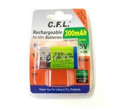 C.F.L 6F22 ŞARJ EDİLEBİLİR PİL 9V KARE PİL 300 MAH Ni-MH ŞARJLI PİL