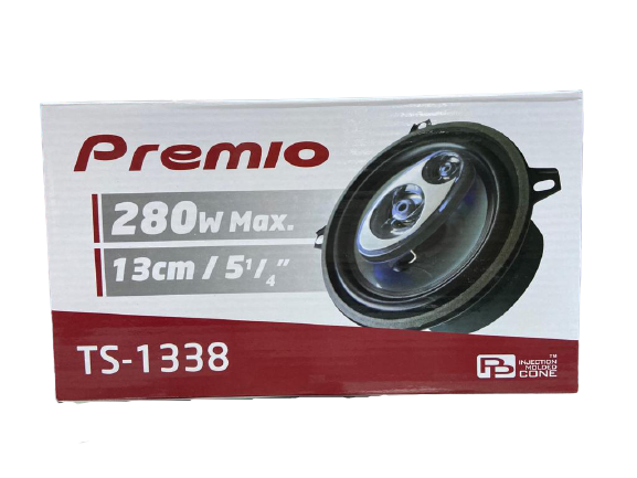 PRREMIO TS-1338 OTO HOPARLÖR 280 WATT 93DB 4 OHMS 13CM 5 1/4'' OTO HOPARLÖR