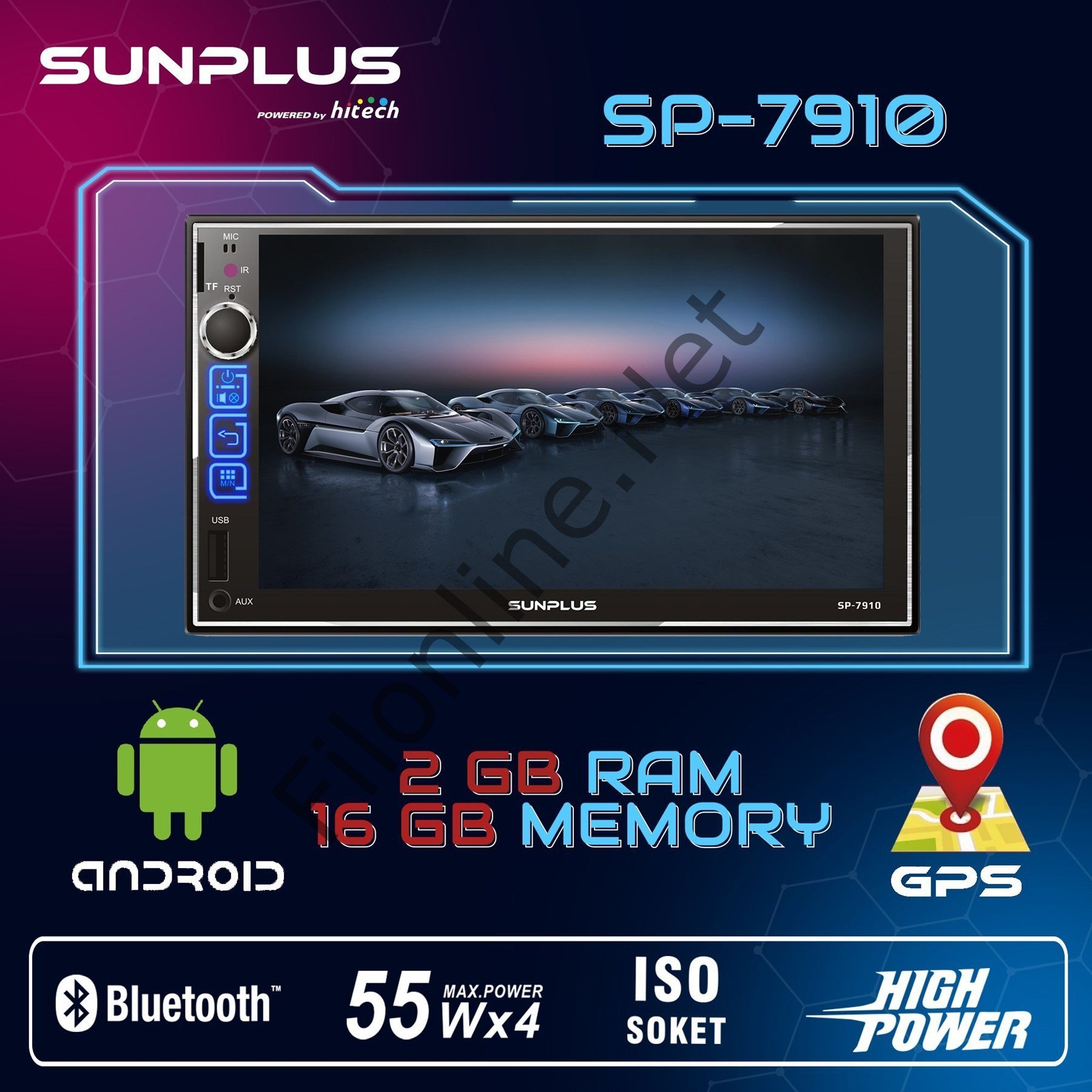 SUNPLUS SP-7910  7 İNCH DOUBLE DIN MP5 PLAYER BLUETOOTH'LU ANDORID OTO TEYP