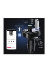 TYPED S-09 BASEUS CALL-TM04 ARAÇ ŞARJ ALETİ BLUETOOTH FM TRANSMİTTER ÇİFT ARAÇ ŞARJ ALETİ