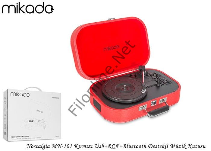 MİKADO MN-101 PLAK NOSTALJİ MÜZİK KUTUSU USB+RCA+BLUETOOTH