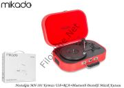 MİKADO MN-101 PLAK NOSTALJİ MÜZİK KUTUSU USB+RCA+BLUETOOTH