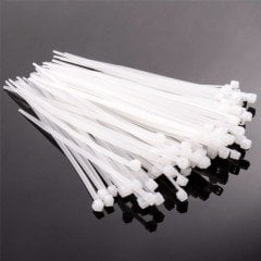 Cırt Kelepçe Bağı 100'lük Paket Beyaz Plastik  2.5 x 150 mm