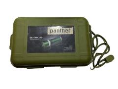 PANTHER TORCH EL FENERİ 3W 180 LÜMEN 3 KADEMELİ  TAŞIMA İPLİ FLAŞÖR PİLLİ KUTULU  EL FENERİ