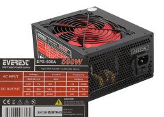 EVEREST EPS-500A POWER SUPPLY 12CM FANLI PEAK-400W 4*SATA REAL 500W OYUNCU PC DESTEKLİ POWER SUPPLY