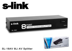 S-LINK SL-18AV SPLITTER 8'Lİ 50HZ YALITIMLI AV SPLITTER
