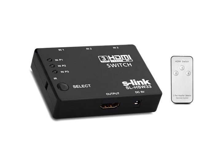 S-LINK SL-HSW33 SWITCH KUMANDALI 1080P HDMI 3'LÜ SWITCH