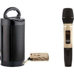 SNOPY SN-U22 EL MİKROFONU UHF LED GÖSTERGELİ 10 KANAL 180° HAREKETLİ JAK KABLOSUZ EL MİKROFONU