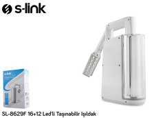 S-LINK SL-8629F IŞILDAK TAŞINABİLİR LEDLİ 16+12 LED 4000 MAH IŞILDAK
