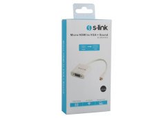 S-LINK SL-MCHVS20 ÇEVİRİCİ 30CM MICRO HDMI TO VGA + AUDIO ÇEVİRİCİ
