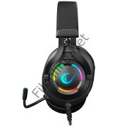 RAMPAGE RM-K18 DOUBLE SİYAH USB 7.1 RGB LEDLİ GAMING OYUNCU MİKROFONLU KULAKLIK