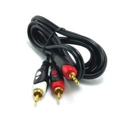 SWAT FKT96 SES KABLOSU 1.5 METRE 2RCA 3.5MM 2 YOLLU GOLD STEREO SES KABLOSU