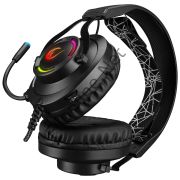 RAMPAGE RM-K18 DOUBLE SİYAH USB 7.1 RGB LEDLİ GAMING OYUNCU MİKROFONLU KULAKLIK