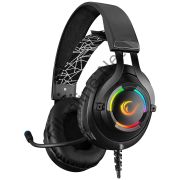 RAMPAGE RM-K18 DOUBLE SİYAH USB 7.1 RGB LEDLİ GAMING OYUNCU MİKROFONLU KULAKLIK
